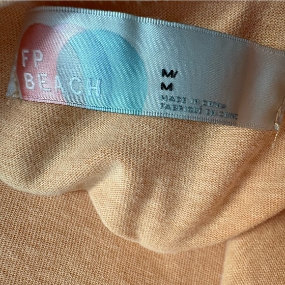 Free People Dress Mini Oversized Beach Orange Ruffle Dainty Summer Size Medium - Picture 6 of 7